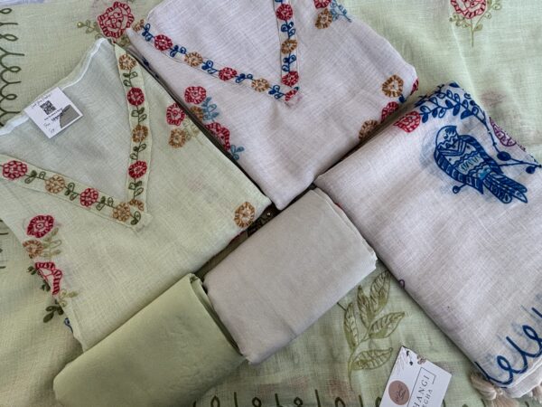 Unstitched Cotton Blend Salwar Suit Material – Set of 2