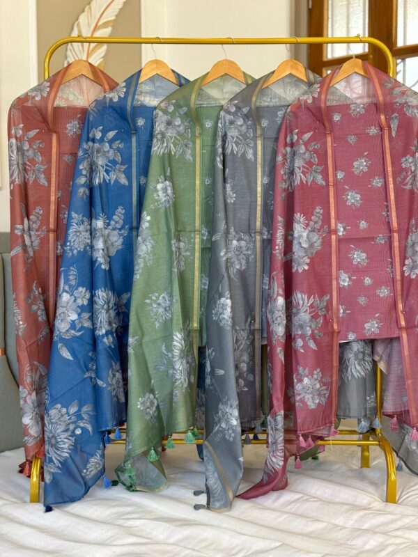 Exclusive Banarasi Mal Chanderi Digital Print Suit Set | Kurta, Dupatta & Cotton Silk Bottom