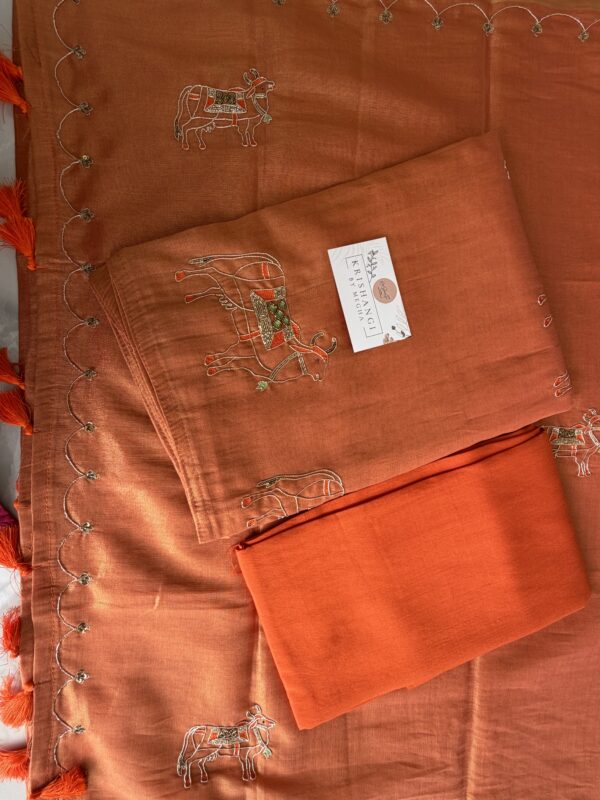 Pure Handwork Linen Tissue Silk Suit Set (3-Piece)