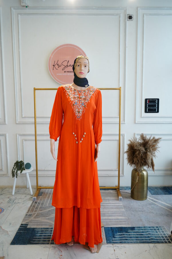 Pure Chinon Cord Set with Zardosi, Sequins & Thread Handwork