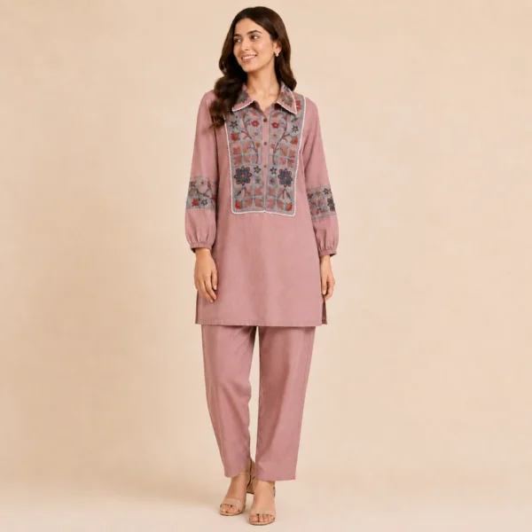 Flex Cotton Embroidered Co-ord Set